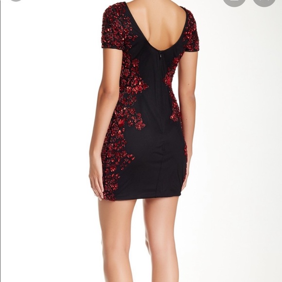 Aidan Mattox cocktail red and black sequins - Picture 14 of 14